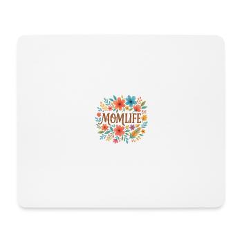 Momlife – Boho Floral Mama T-Shirt - Mousepad (Querformat) - Weiß - Vorne