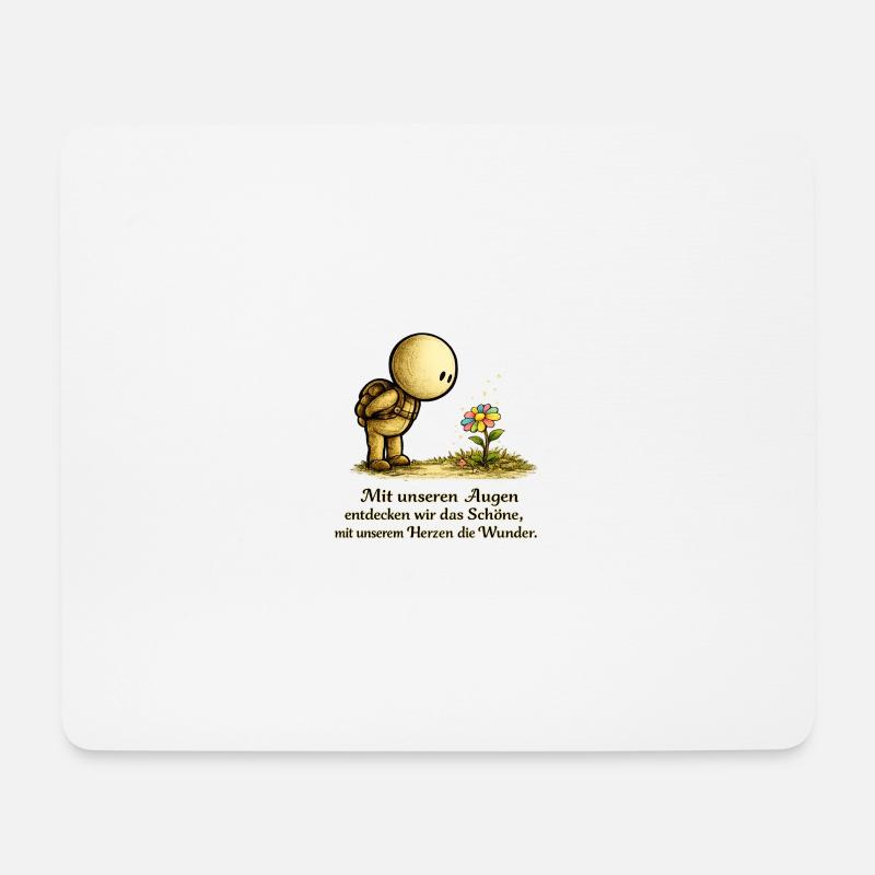 Der kleine Gedanke | Blumen Motiv - Mousepad (Querformat) - Weiß