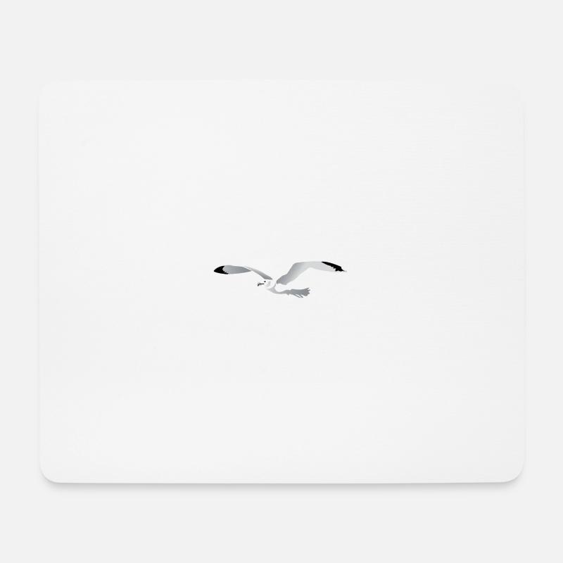 Möve - Mousepad (Querformat) - Weiß