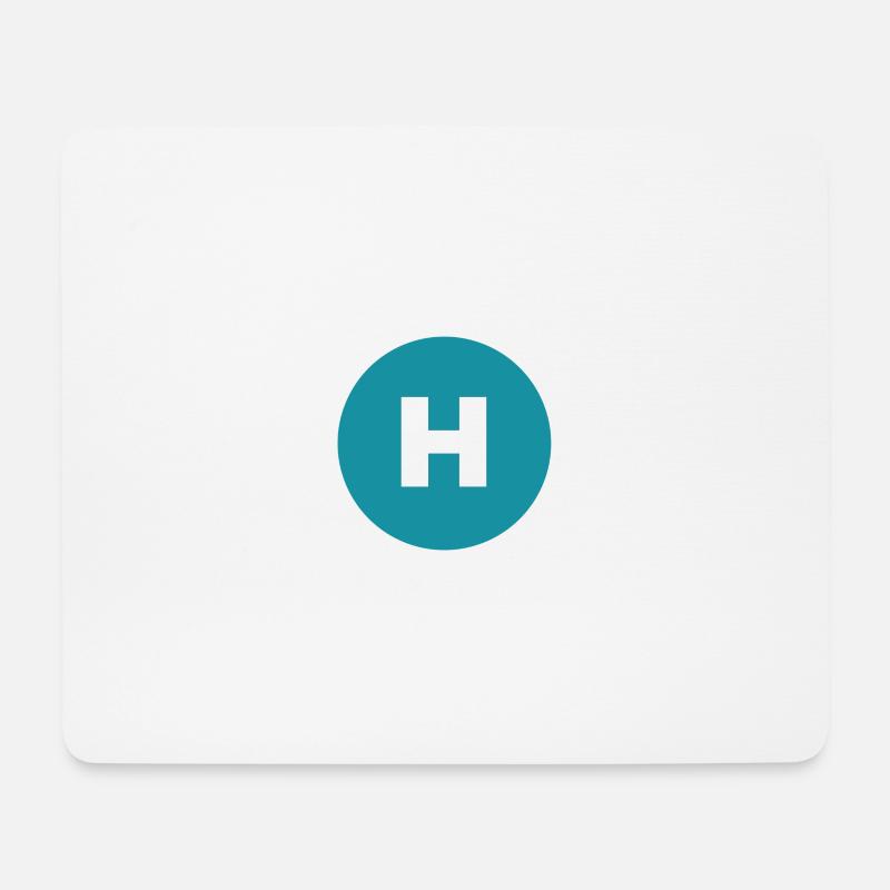Buchstabe - H - Mousepad (Querformat) - Weiß