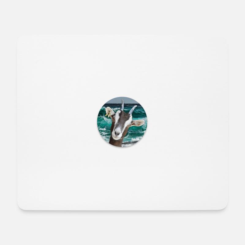 Ziege - Goat - Mousepad (Querformat) - Weiß