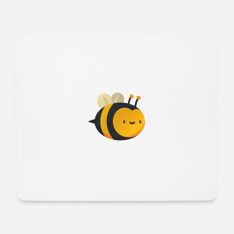 happy cute bee - Mouse Pad (horizontal) - white
