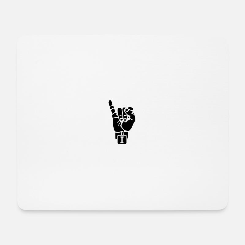 USA Gebärdensprache Buchstabe I - Mousepad (Querformat) - Weiß