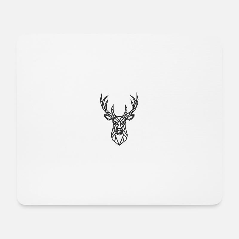 Geometrischer Hirsch - Mousepad (Querformat) - Weiß