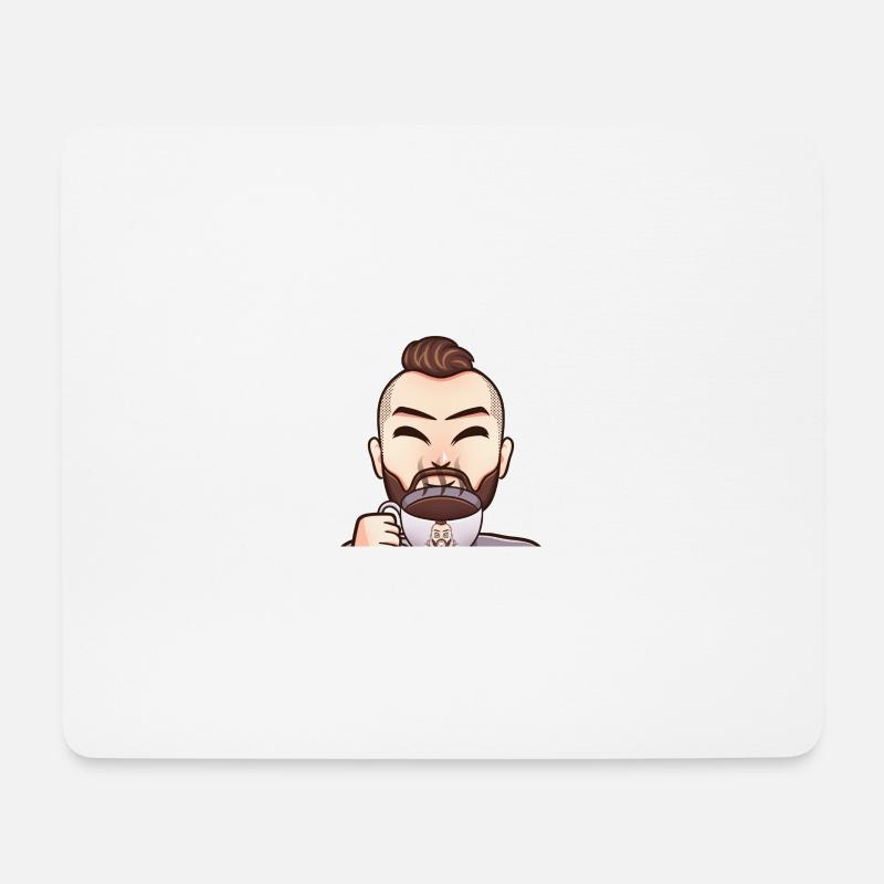 krekeltheone coffee Mann mit Kaffee - Mousepad (Querformat) - Weiß