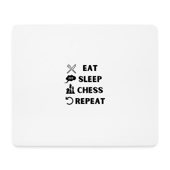 EAT SLEEP CHESS REPEAT - Mousepad (Querformat) - Weiß - Vorne