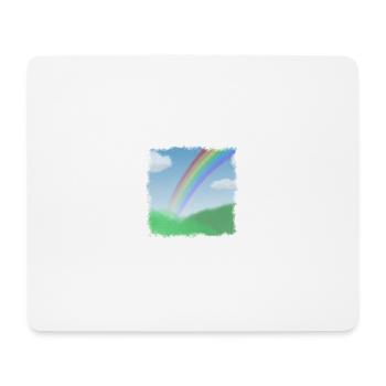 paysage délavé avec arc-en-ciel en été - Tapis de souris (format paysage) - blanc - Devant