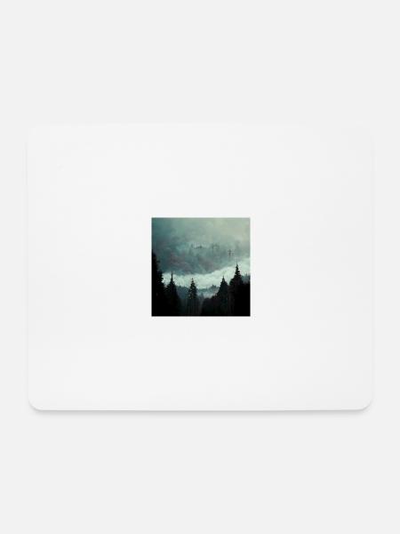 Dunkler Wald - Mousepad (Querformat) - Weiß