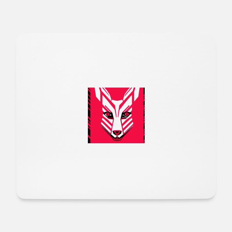 Pop Art Tierporträt Hund RED WHITE - Mousepad (Querformat) - Weiß