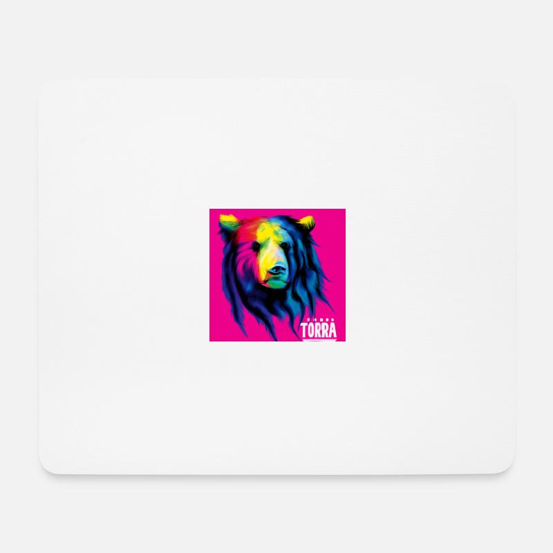 The pink Bear - Tier Porträt Pop Art Style - Mousepad (Querformat) - Weiß