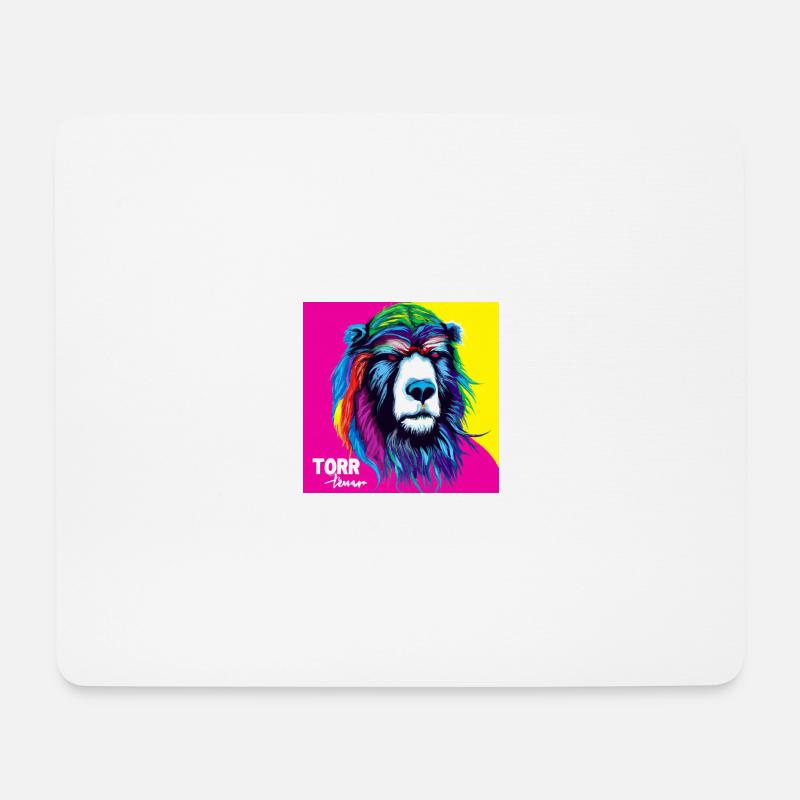 The yellow pink Bär - Tier Porträt Pop Art Style - Mousepad (Querformat) - Weiß