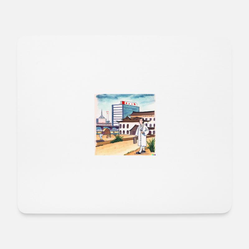Doctor visiting Mannheim - Mousepad (Querformat) - Weiß