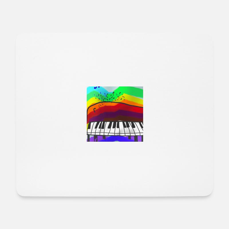 Piano auf Regenbogen - Musik - Mousepad (Querformat) - Weiß