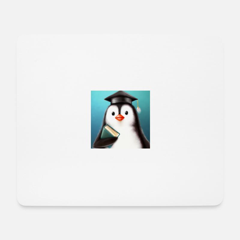Pinguin Absolvent - Mousepad (Querformat) - Weiß