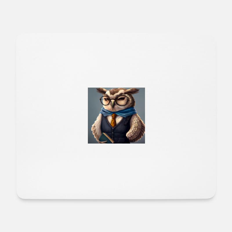 Eule - Mousepad (Querformat) - Weiß