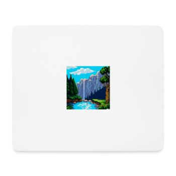 An idyllic landscape in Pixel-Art - Mousepad (Querformat) - Weiß - Vorne