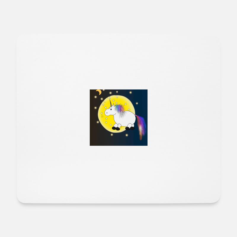 ein unikorn auf dem mond - Mousepad (Querformat) - Weiß