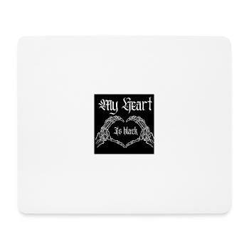 my heart is Black - Mousepad (Querformat) - Weiß - Vorne