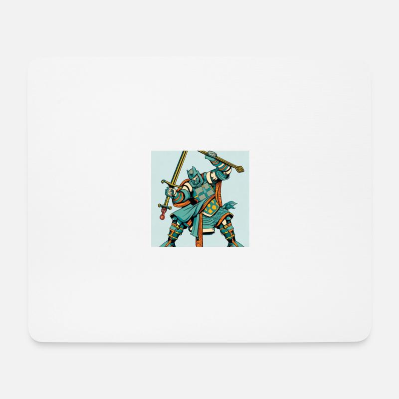 Der kämpfende Ritter - Mousepad (Querformat) - Weiß