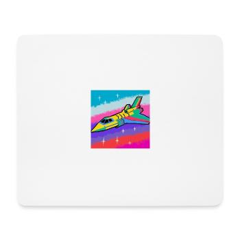 Das farbige Raumschiff - Mousepad (Querformat) - Weiß - Vorne