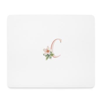 Buchstabe C mit Blume - Mousepad (Querformat) - Weiß - Vorne