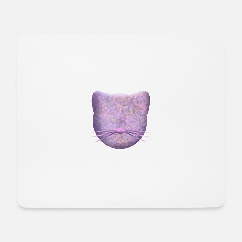 Lila Katzenlogo - Mousepad (Querformat) - Weiß