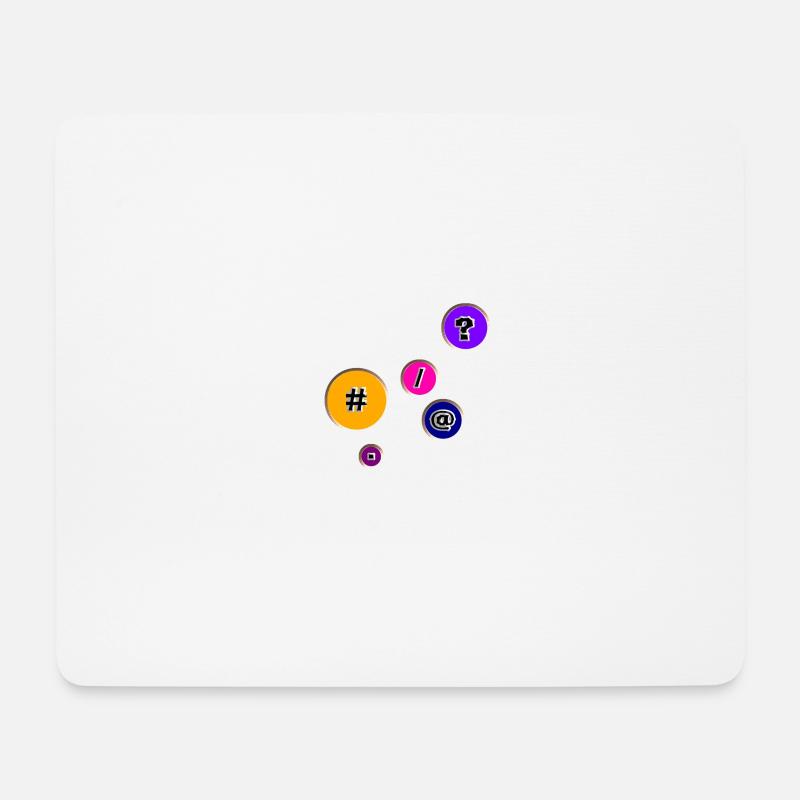 Buttons with characters - Mouse Pad (horizontal) - white