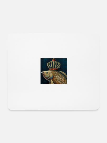 Gekrönter Goldfisch - Mousepad (Querformat) - Weiß