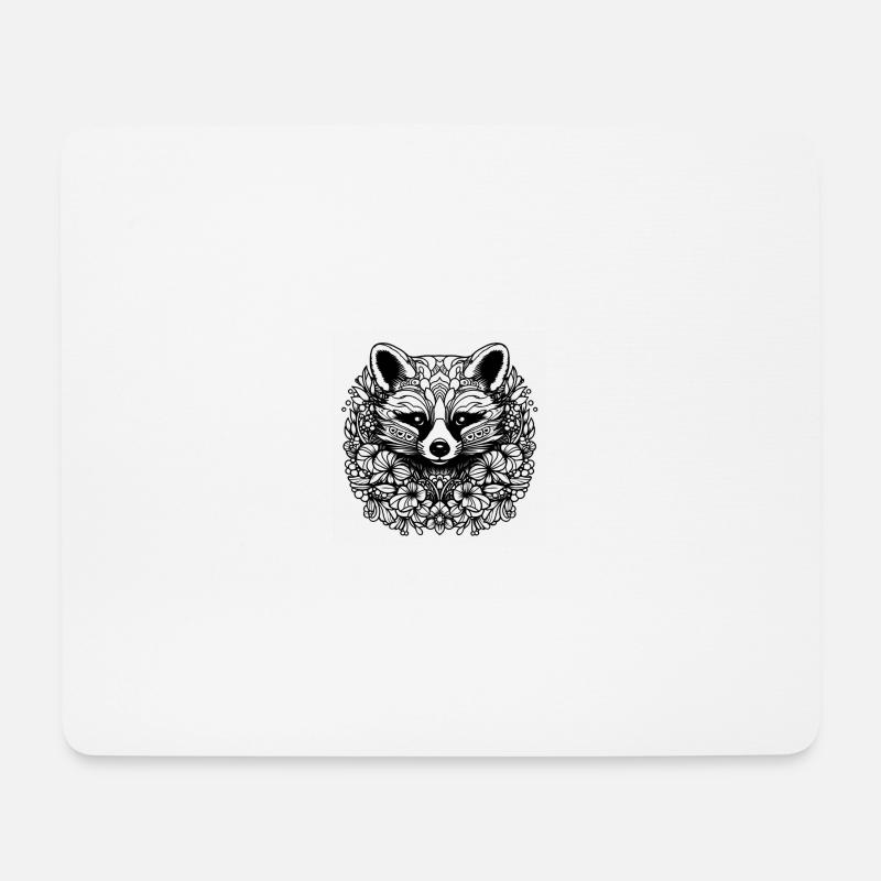 Red Panda Mandala - Mouse Pad (horizontal) - white