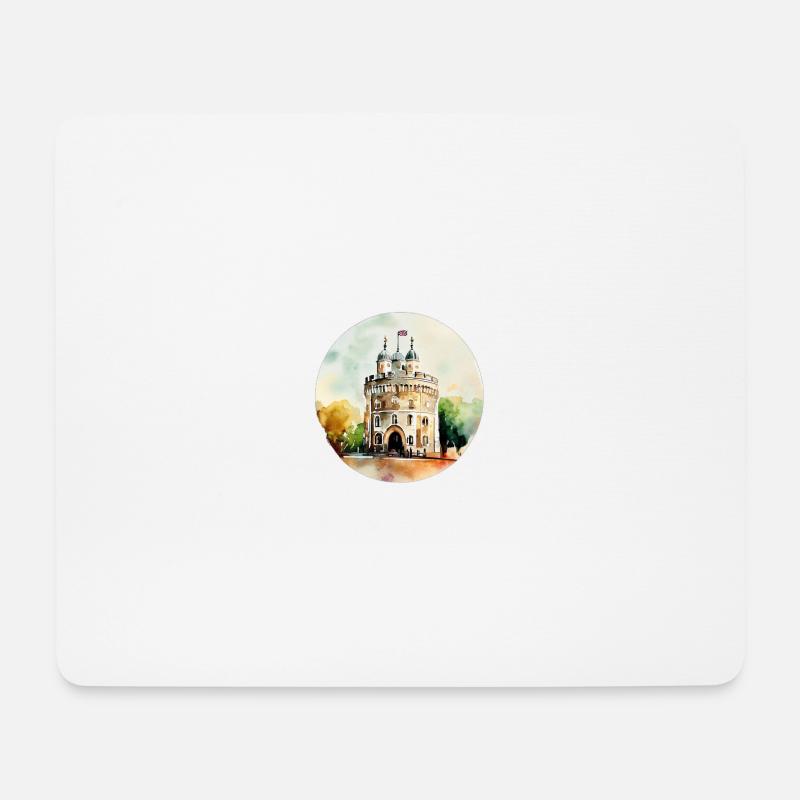 Flaggenturm von London - Mousepad (Querformat) - Weiß