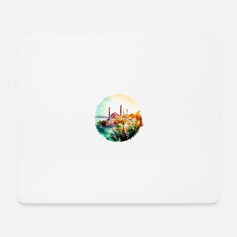 Sonnenuntergangsarchitektur in der Türkei - Mousepad (Querformat) - Weiß