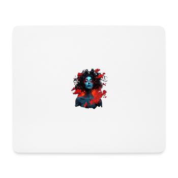 Wunderschöne Frau mit Blumen - Mousepad (Querformat) - Weiß - Vorne