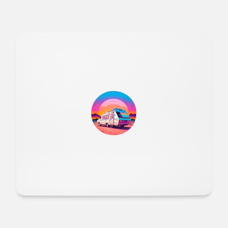 Caravan on the beach at sunset - Mouse Pad (horizontal) - white