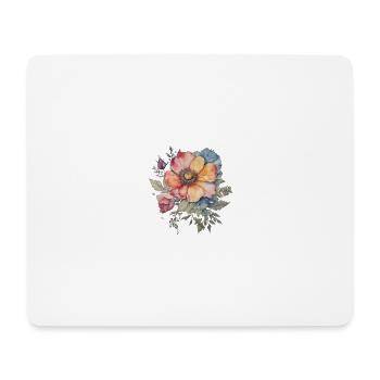 Blütenzauber im Aquarellstil: Einzigartiges design - Mousepad (Querformat) - Weiß - Vorne