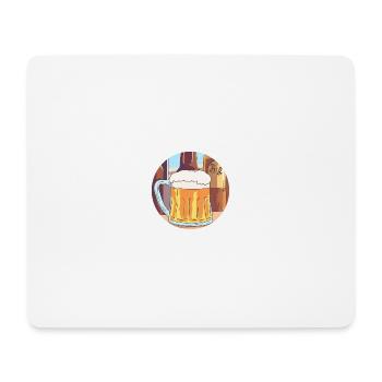 Kühler Biergenuss - Mousepad (Querformat) - Weiß - Vorne
