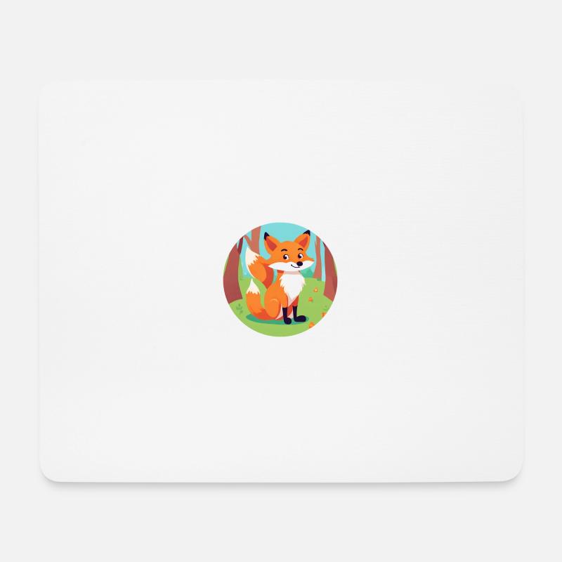 Fox in the autumn forest - Mouse Pad (horizontal) - white