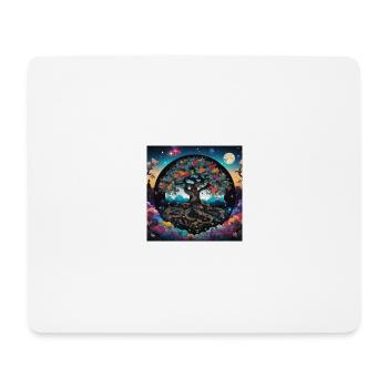 Arbre de vie, Arbre de vie, Graffiti, planètes - Tapis de souris (format paysage) - blanc - Devant