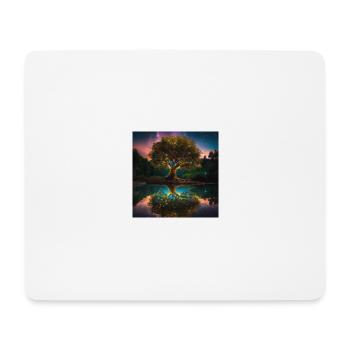Arbre de vie, Arbre de vie, Graffiti, planètes - Tapis de souris (format paysage) - blanc - Devant