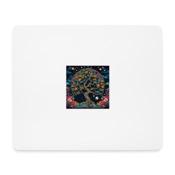 Arbre de vie, Arbre de vie, Graffiti, planètes - Tapis de souris (format paysage) - blanc - Devant