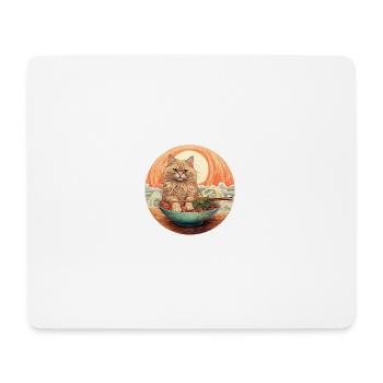 Nudel Katze - Mousepad (Querformat) - Weiß - Vorne