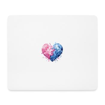 Harmonie-Herz Puzzle - Mousepad (Querformat) - Weiß - Vorne