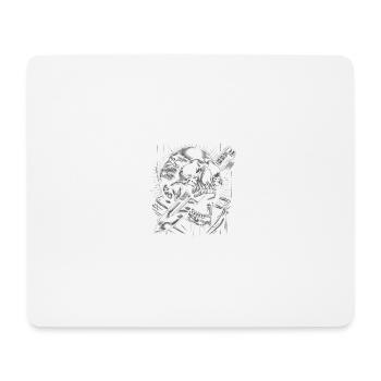 Radiant Edge: Skull with Combat Knife - Mouse Pad (horizontal) - white - Front
