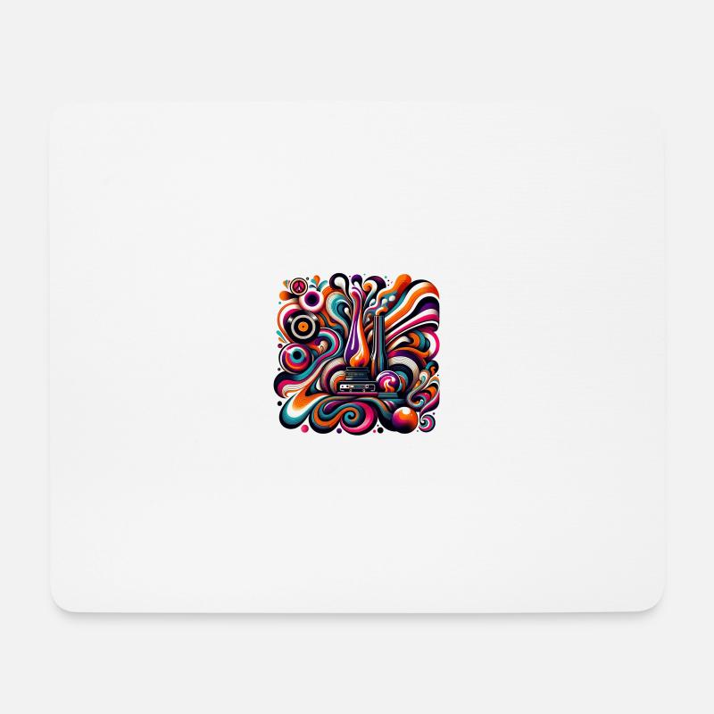 Psychedelic Retro Fusion - Mouse Pad (horizontal) - white