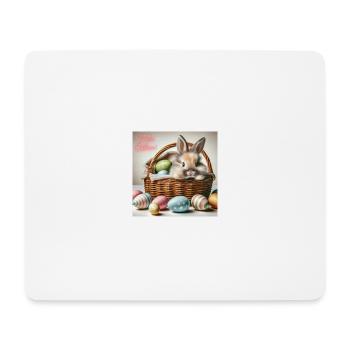 Ein süßer hase im Korb - Mousepad (Querformat) - Weiß - Vorne