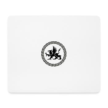 Greek Key Circle Frame - Mouse Pad (horizontal) - white - Front