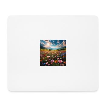 Blumen-Flucht - Mousepad (Querformat) - Weiß - Vorne