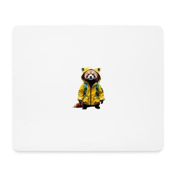 Drôle de panda roux avec veste de pluie - Tapis de souris (format paysage) - blanc - Devant