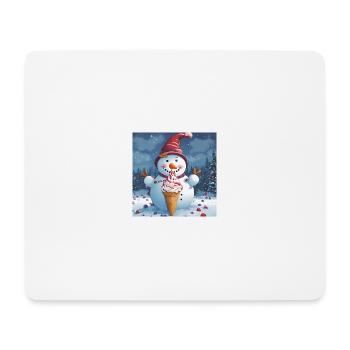 Snowman with icecream - Tapis de souris (format paysage) - blanc - Devant