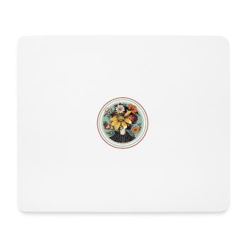 Flower portrait with nature accent - Mouse Pad (horizontal) - white - Front