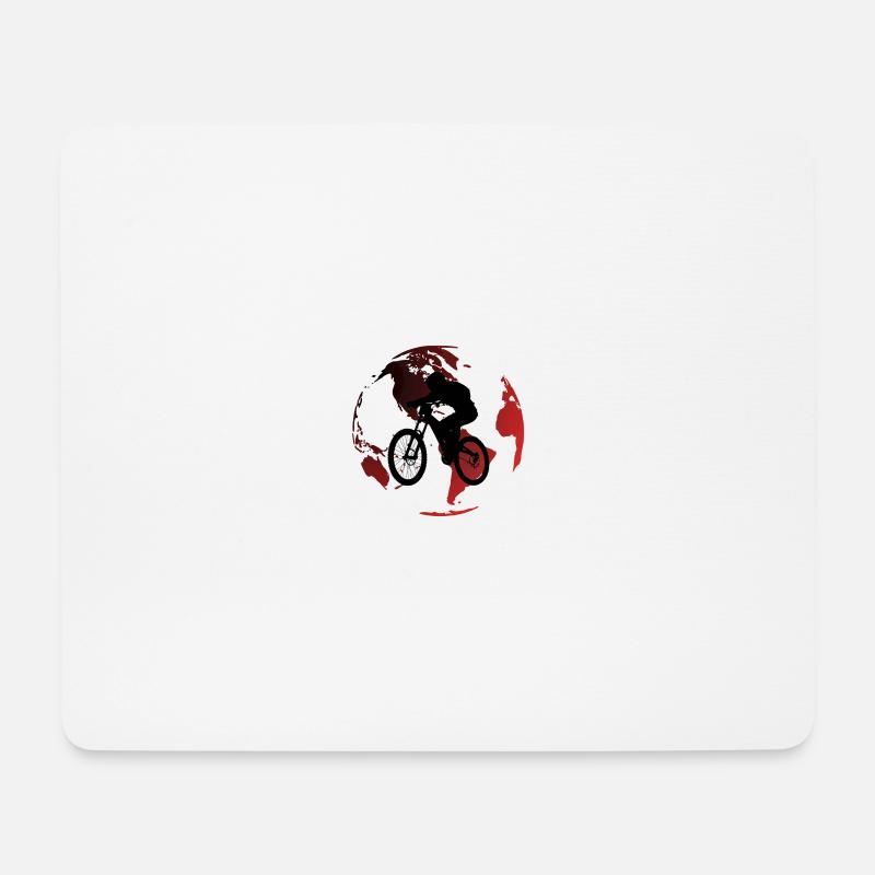 Mountain biking on Globe Rouge - Mouse Pad (horizontal) - white